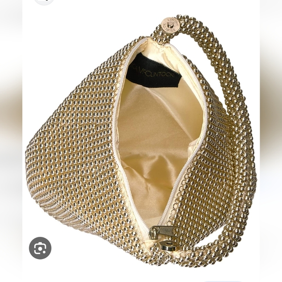 Jessica McClintock Staci Champagne Gold Wristlet - Picture 5 of 8